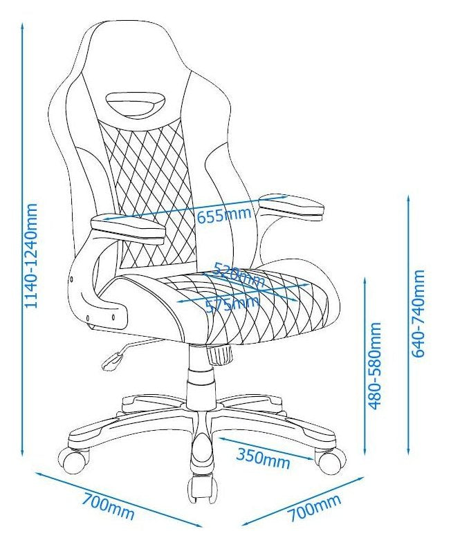 Silverstone Pro Gaming Chair Microfibre & Faux Leather, view 4