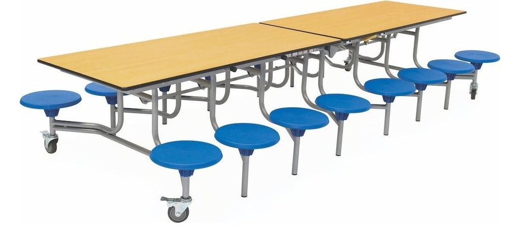 Sixteen Seat Rectangular Mobile Folding Table in Maple