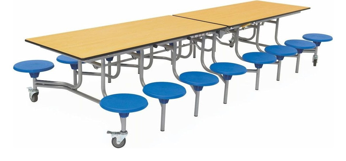 Sixteen Seat Rectangular Mobile Folding Table in Maple