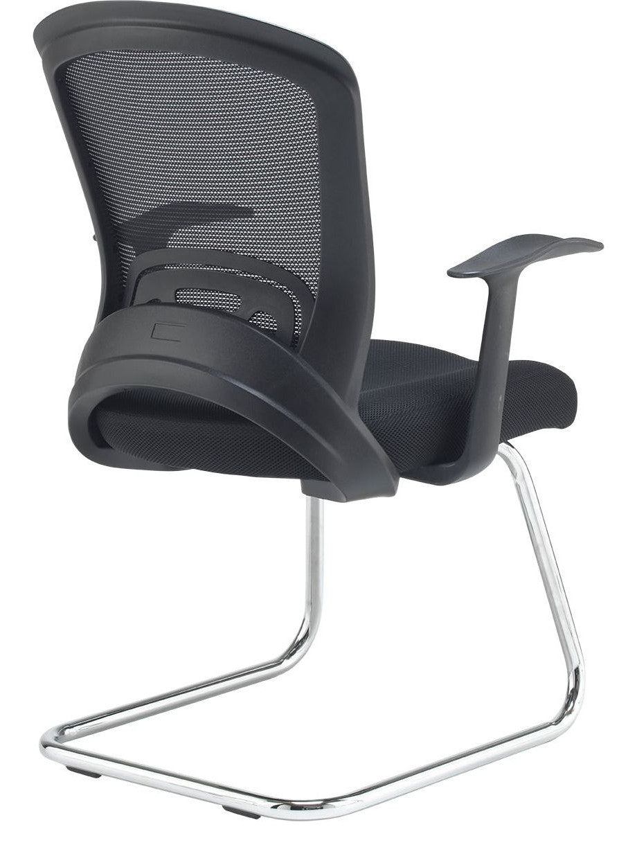 Solaris Mesh Visitor Chair in black from the back