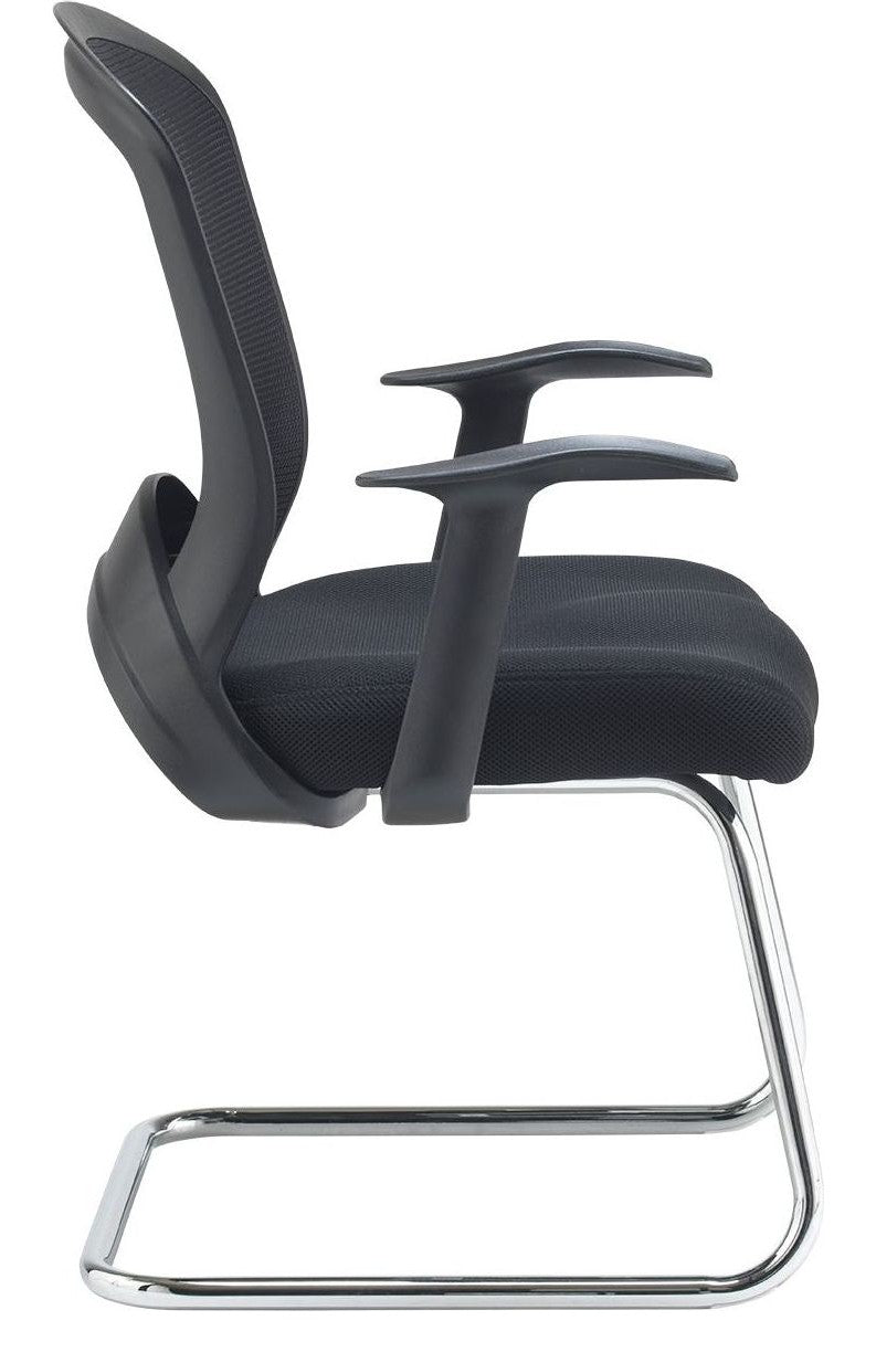 Solaris Mesh Visitor Chair in black from the side