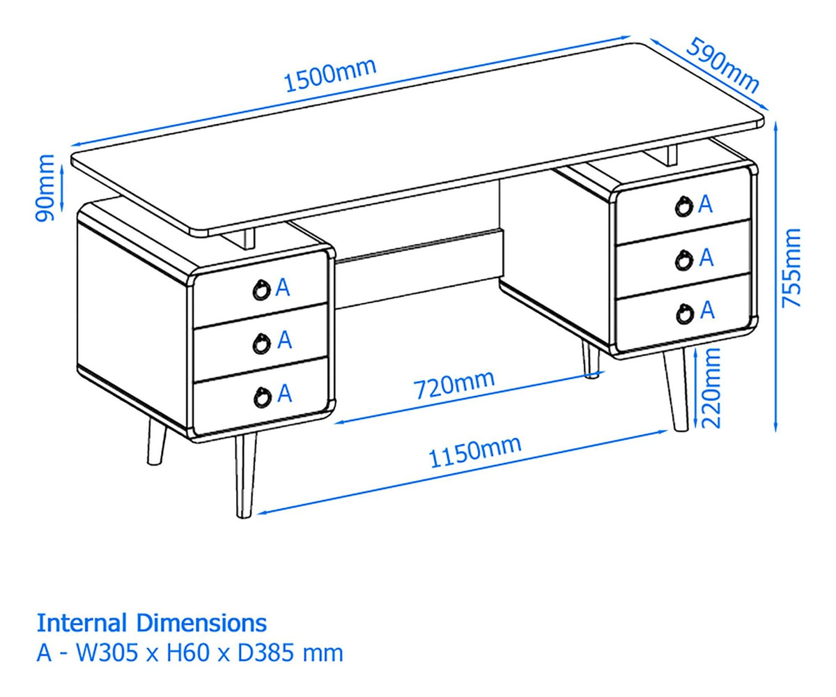 Somerset Classic Style Office Desk, view 12