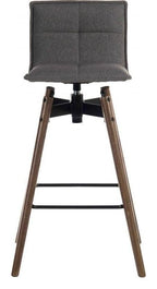 Spin Bar Stool in dark wood legs, view 2