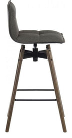 Spin Bar Stool in dark wood legs, view 3