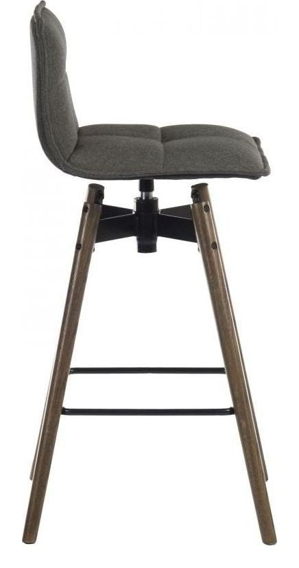 Spin Bar Stool in dark wood legs, view 3