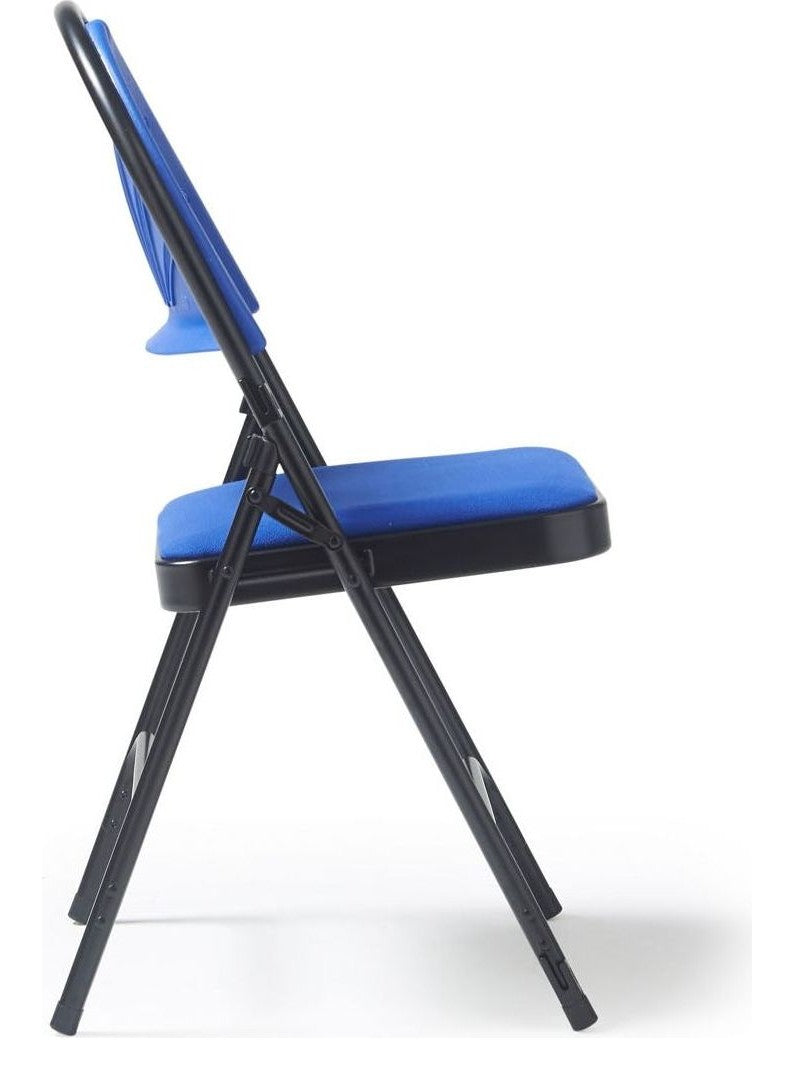 Spira Folding Chair, Pack of 4 in blue from the side