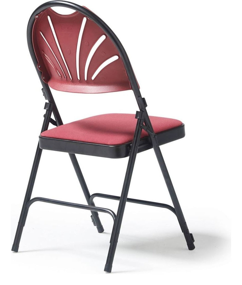 Spira Folding Chair, Pack of 4 in burgundy from the back