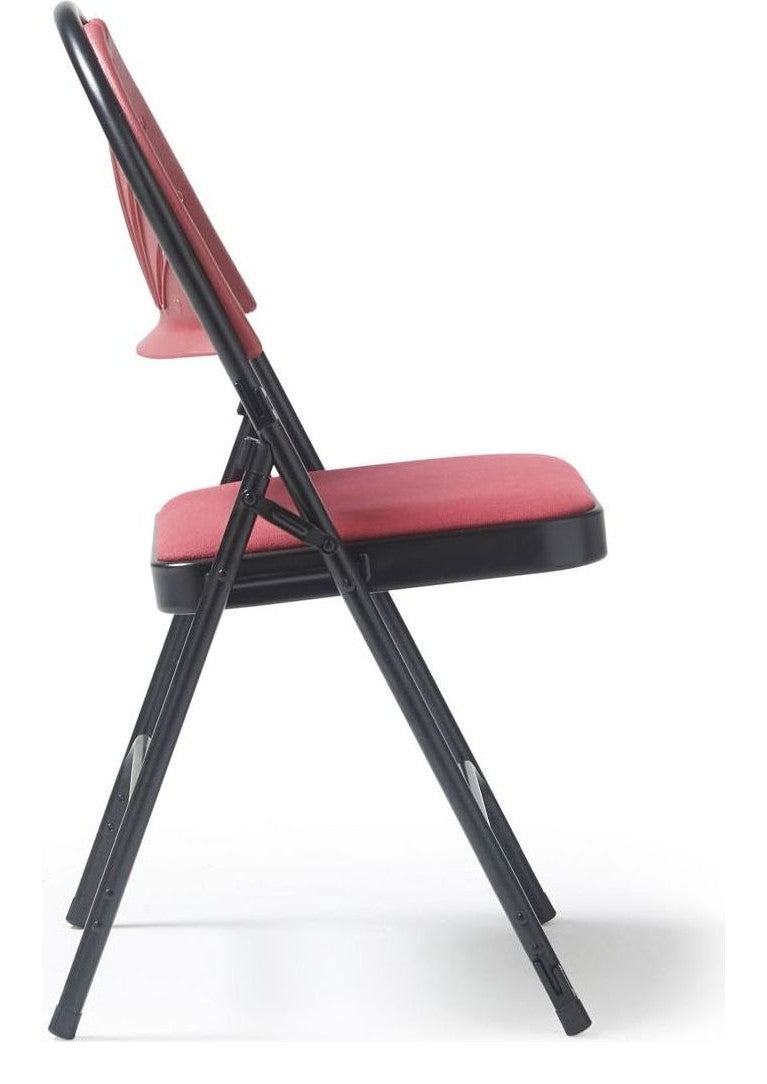 Spira Folding Chair, Pack of 4 in burgundy from the side