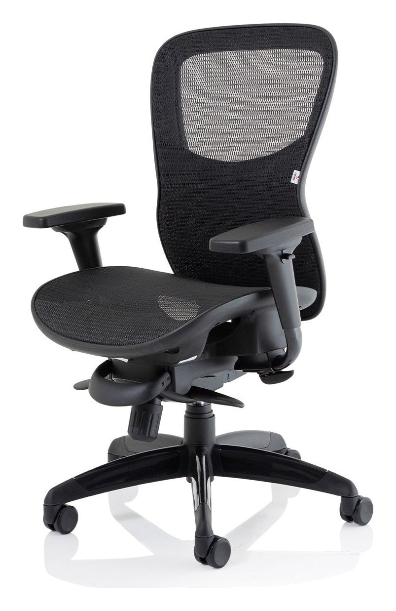 Stealth Shadow Ergonomic Mesh Posture Chair, black mesh, no headrest, another view 2