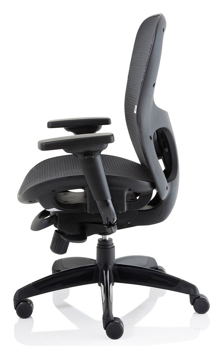 Stealth Shadow Ergonomic Mesh Posture Chair, black mesh, no headrest, another view 3