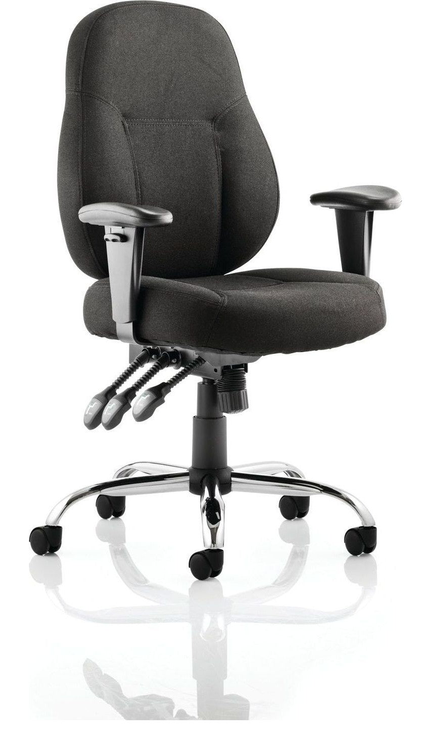 Storm High Back Fabric Task Operator Chair, black fabric