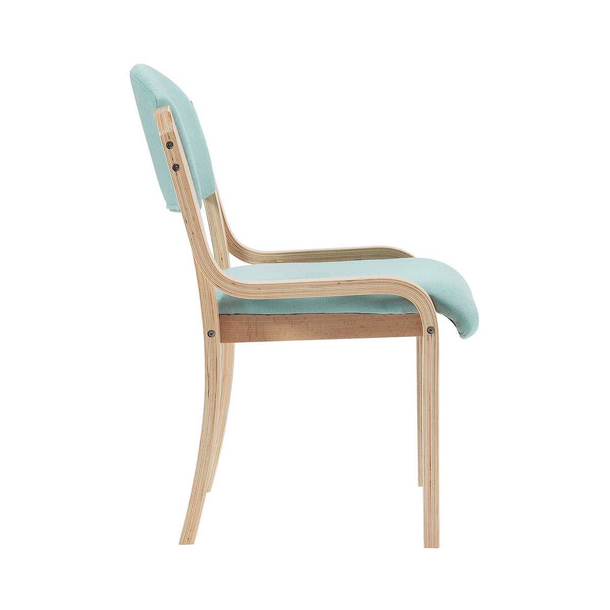 Tahara Fabric Reception Chair in aqua, side