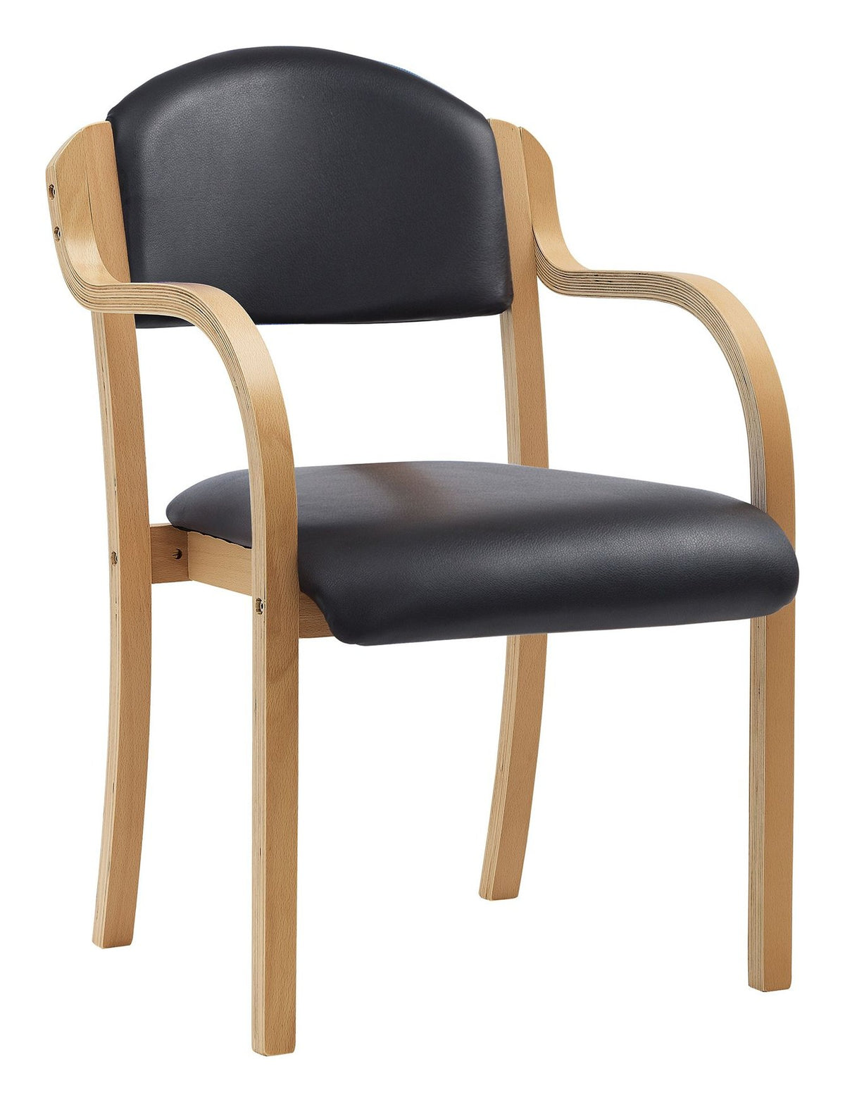 Tahara Vinyl Side Armchair in black