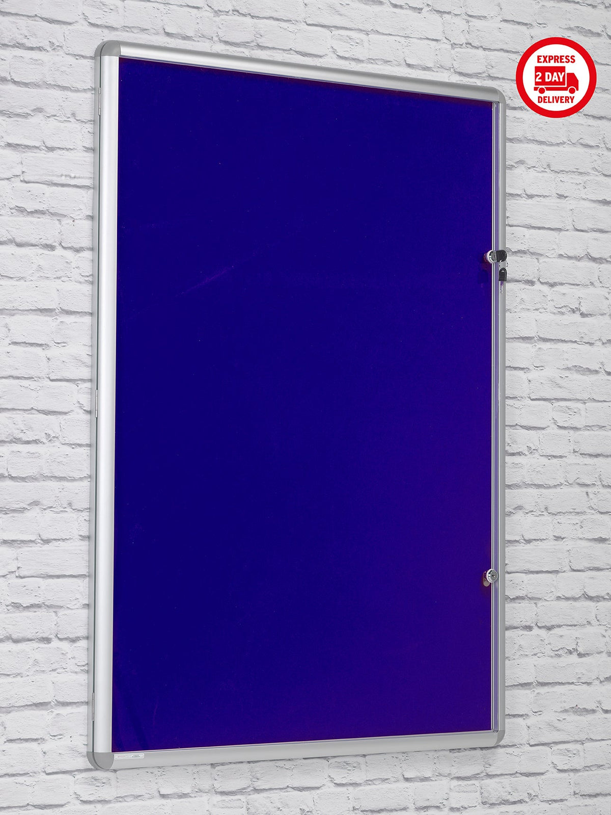 Tamperproof Side Hinged Noticeboard in Blue