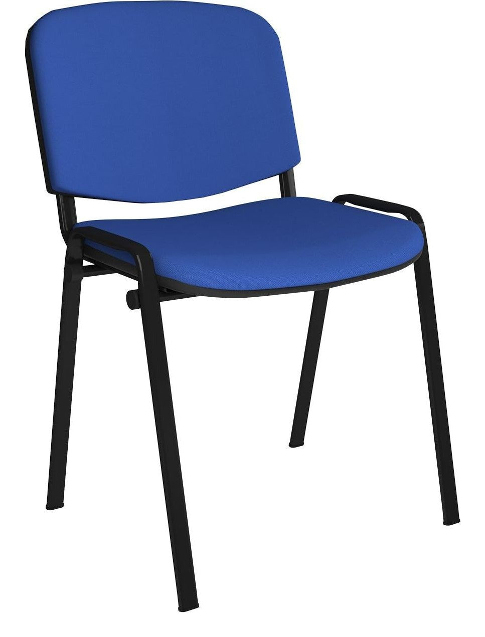 Taurus Stacking Visitor Chair in black frame, blue fabric, no arms