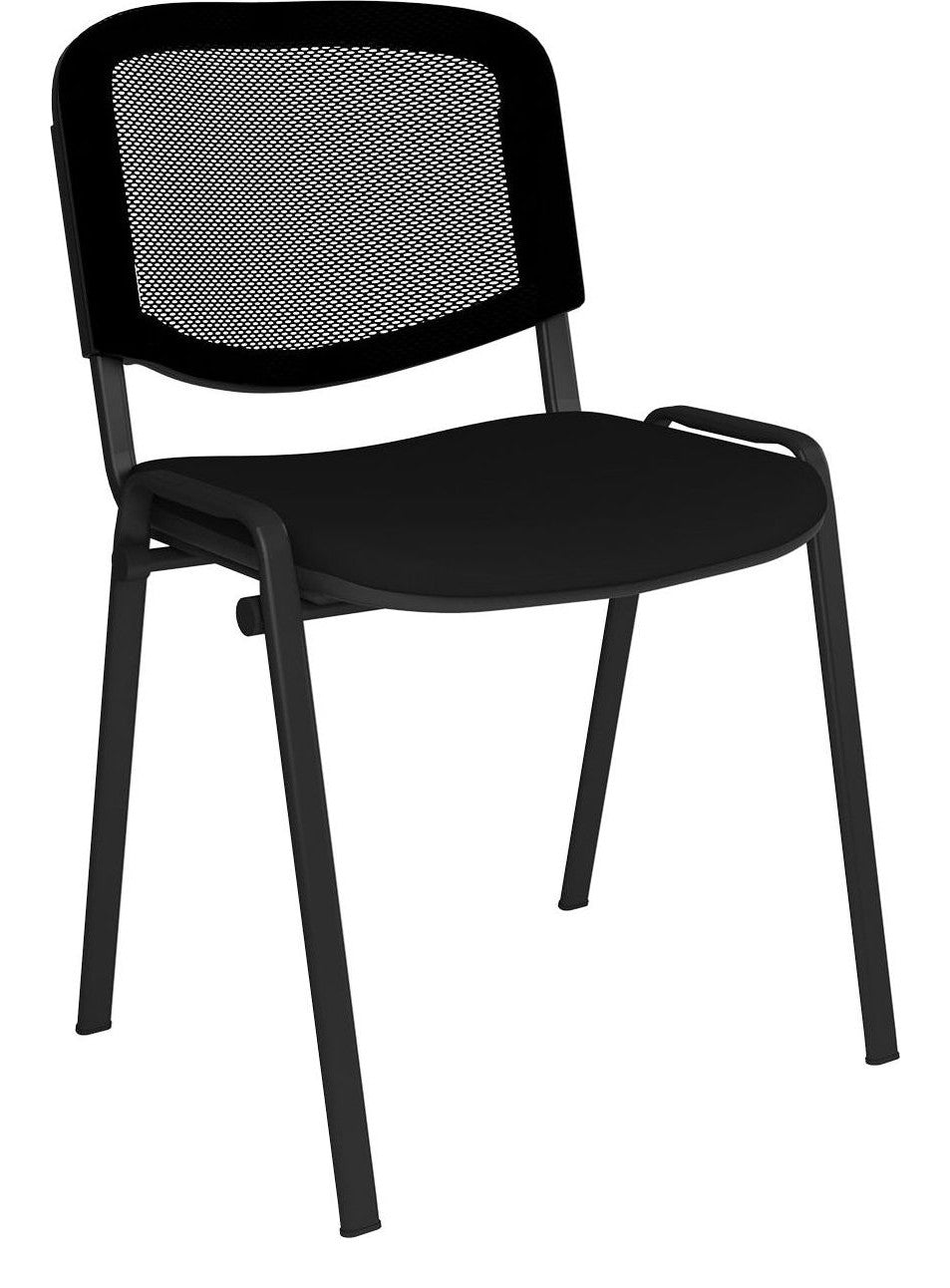 Taurus Stacking Visitor Chair in black frame, mesh back, no arms