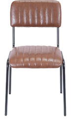 Tavern Side Chair in brown pu another view