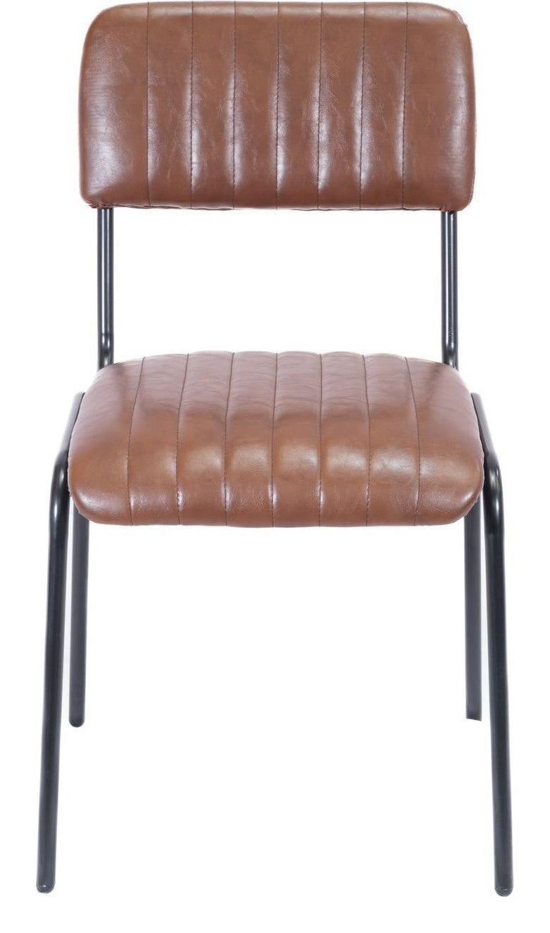 Tavern Side Chair in brown pu another view