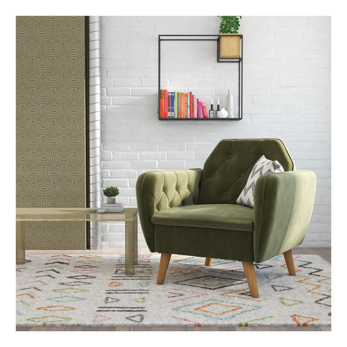 Teresa Memory Foam Accent Chair Velvet, view 6