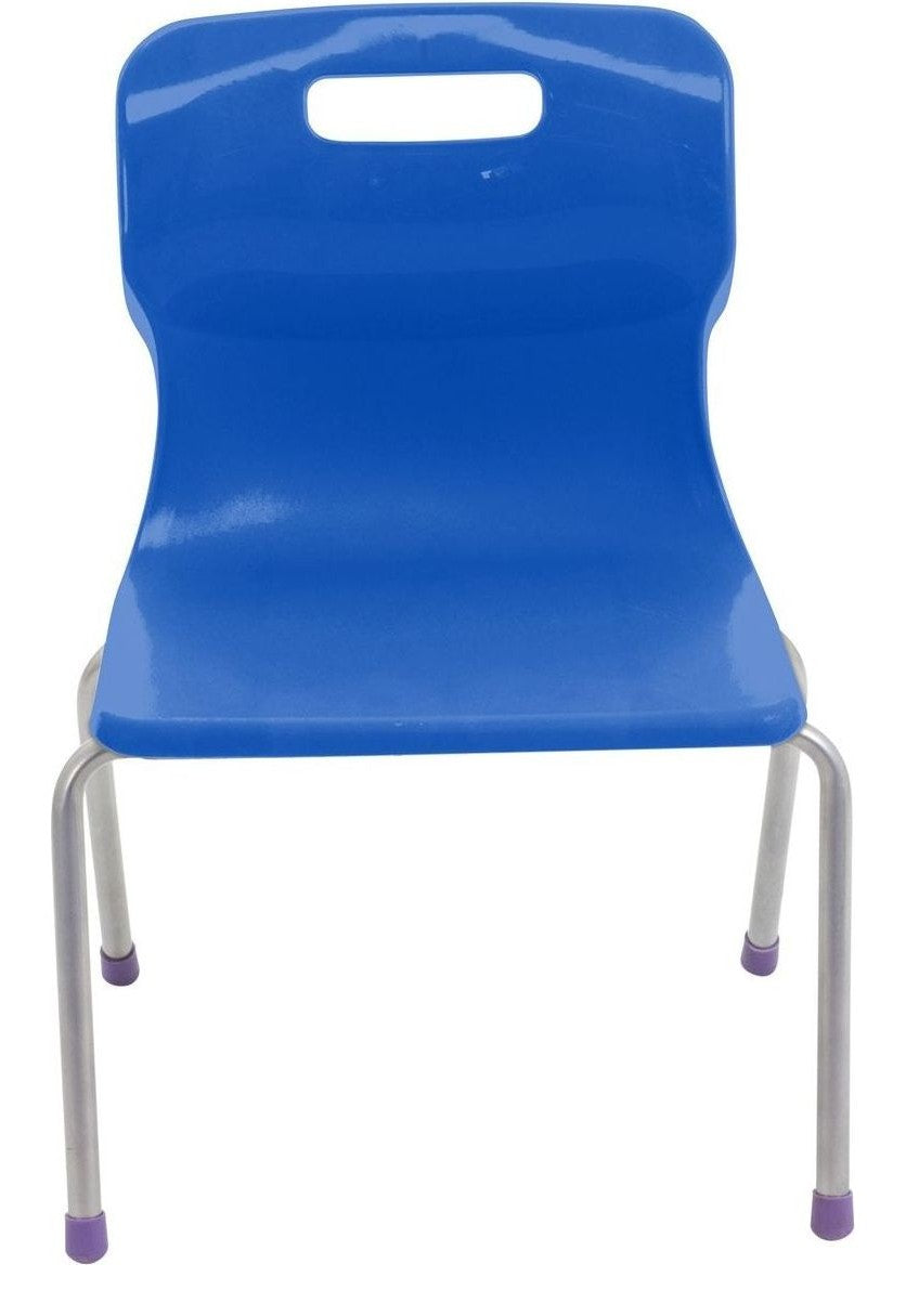 Titan 4 Leg Chair in blue from the front