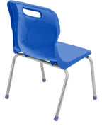 Titan 4 Leg Chair in blue from the back at an angle