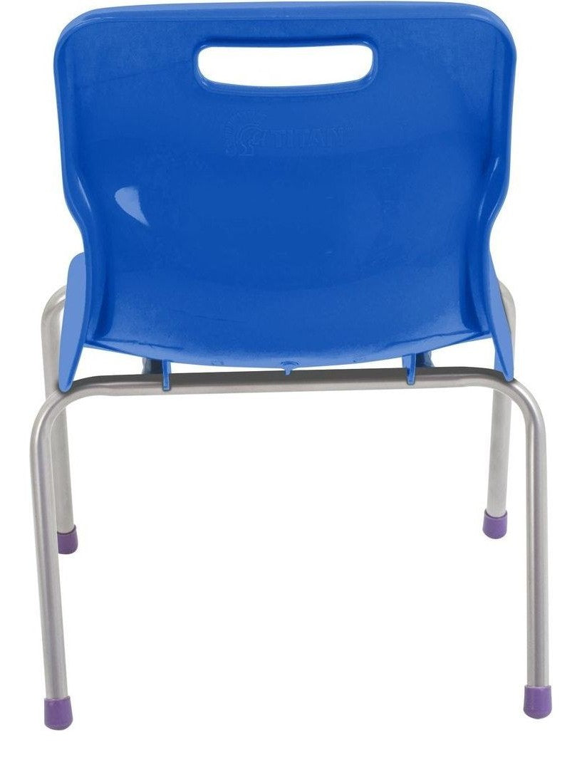 Titan 4 Leg Chair in blue from the back