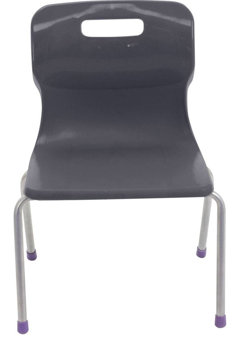 Titan 4 Leg Chair in charcoal from the front
