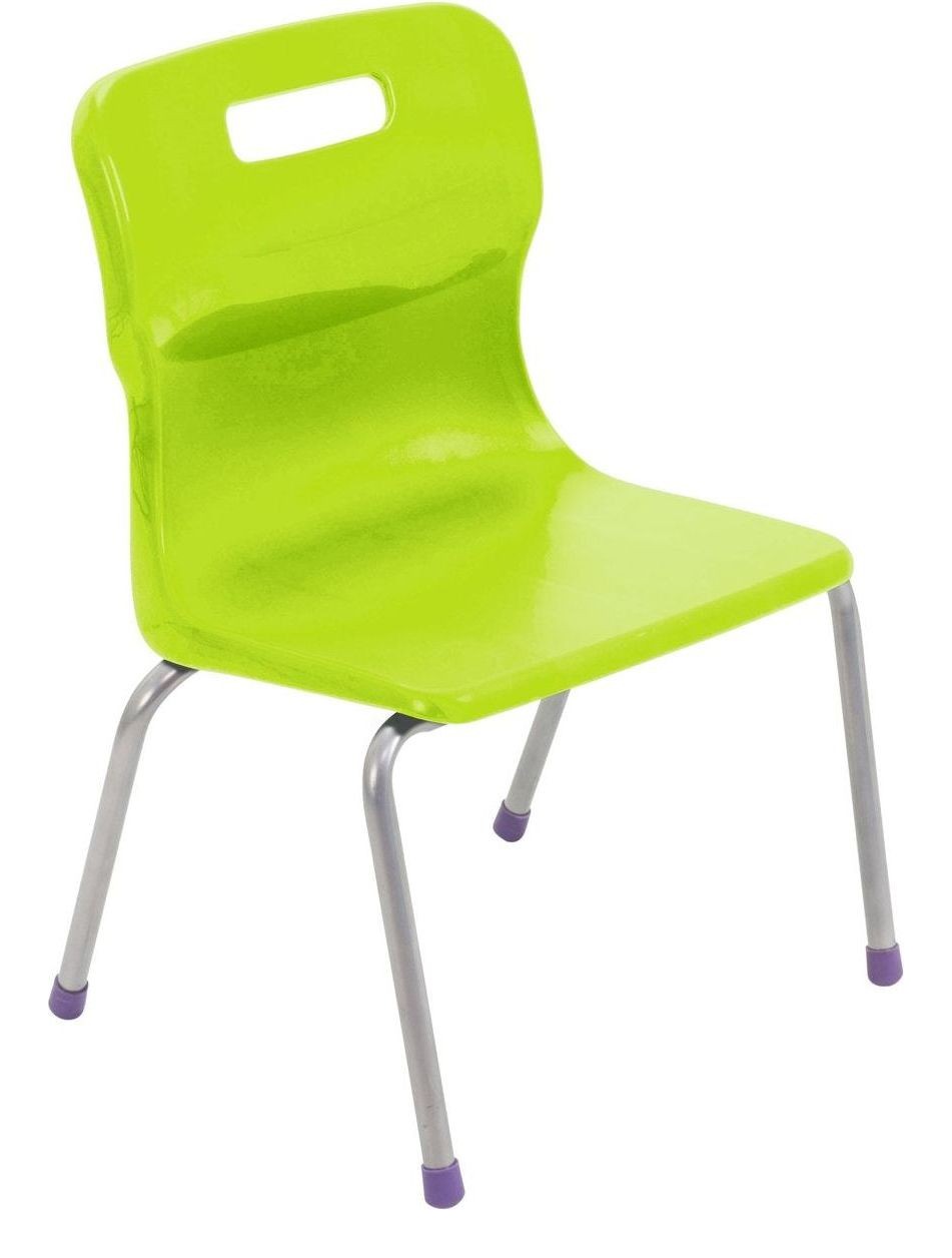 Titan 4 Leg Chair in lime from the front at an angle