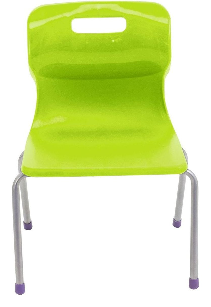 Titan 4 Leg Chair in lime from the front