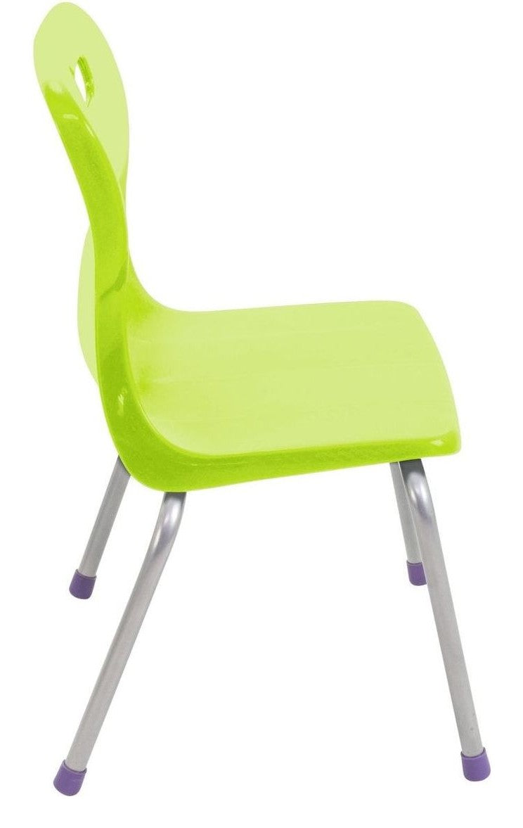Titan 4 Leg Chair in lime from the side