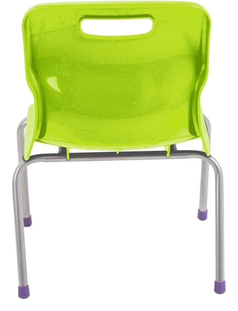 Titan 4 Leg Chair in lime from the back