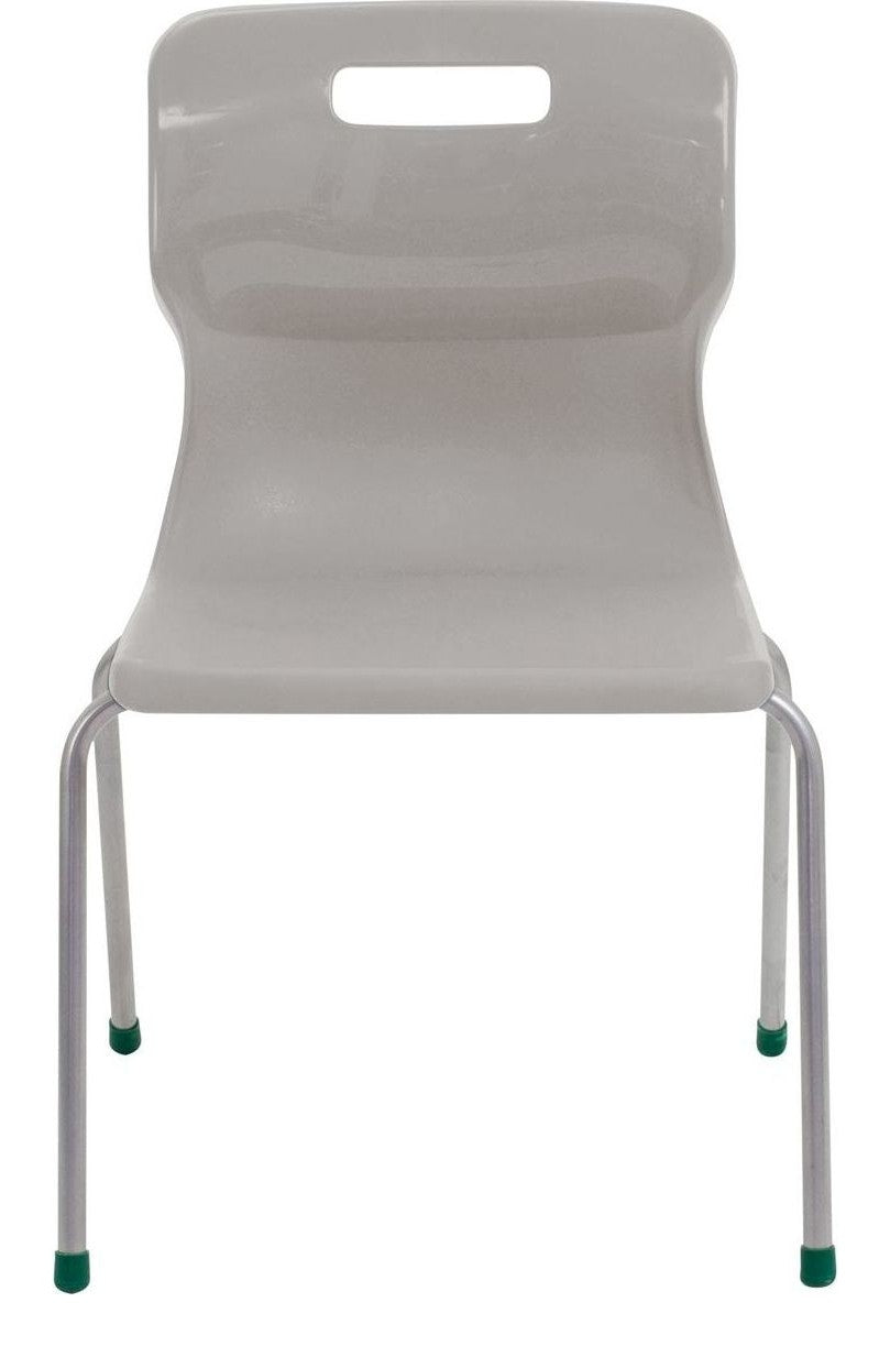 Titan 4 Leg Chair in grey from the front