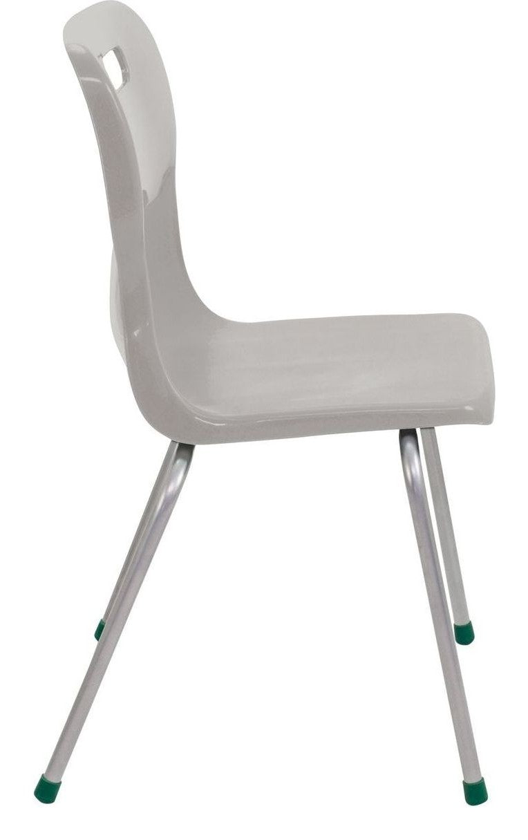 Titan 4 Leg Chair in grey from the side
