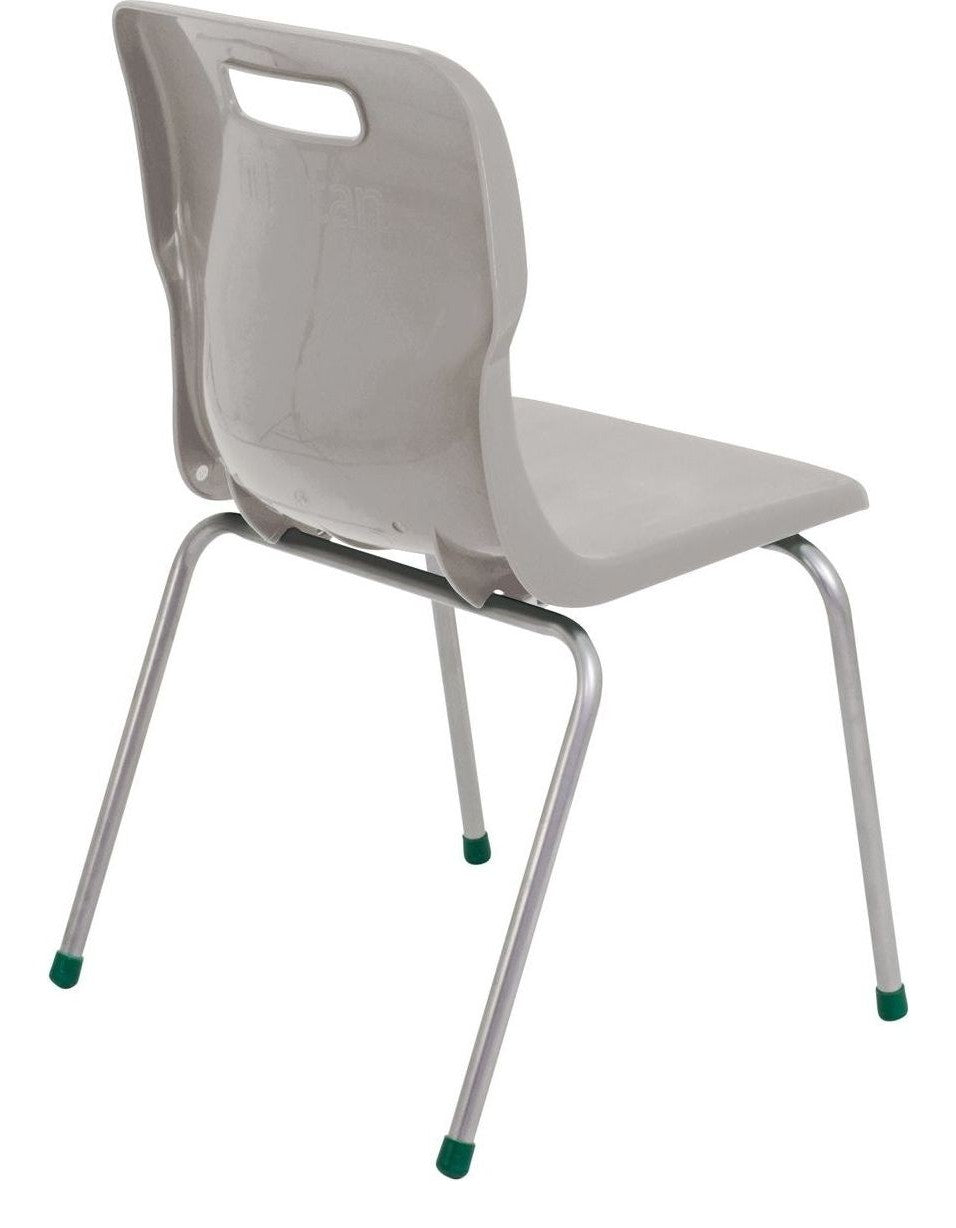 Titan 4 Leg Chair in grey from the back at an angle