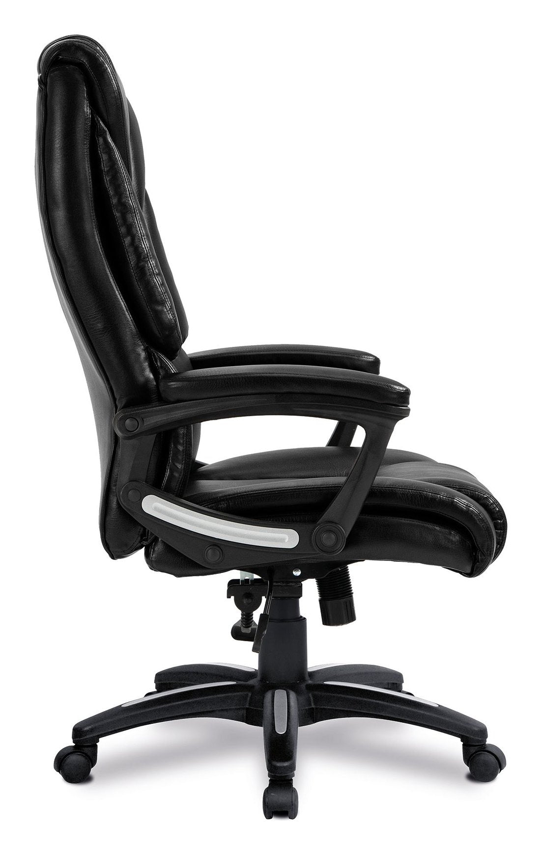 Titan High Back Leather Effect Executive Chair in black, view 2