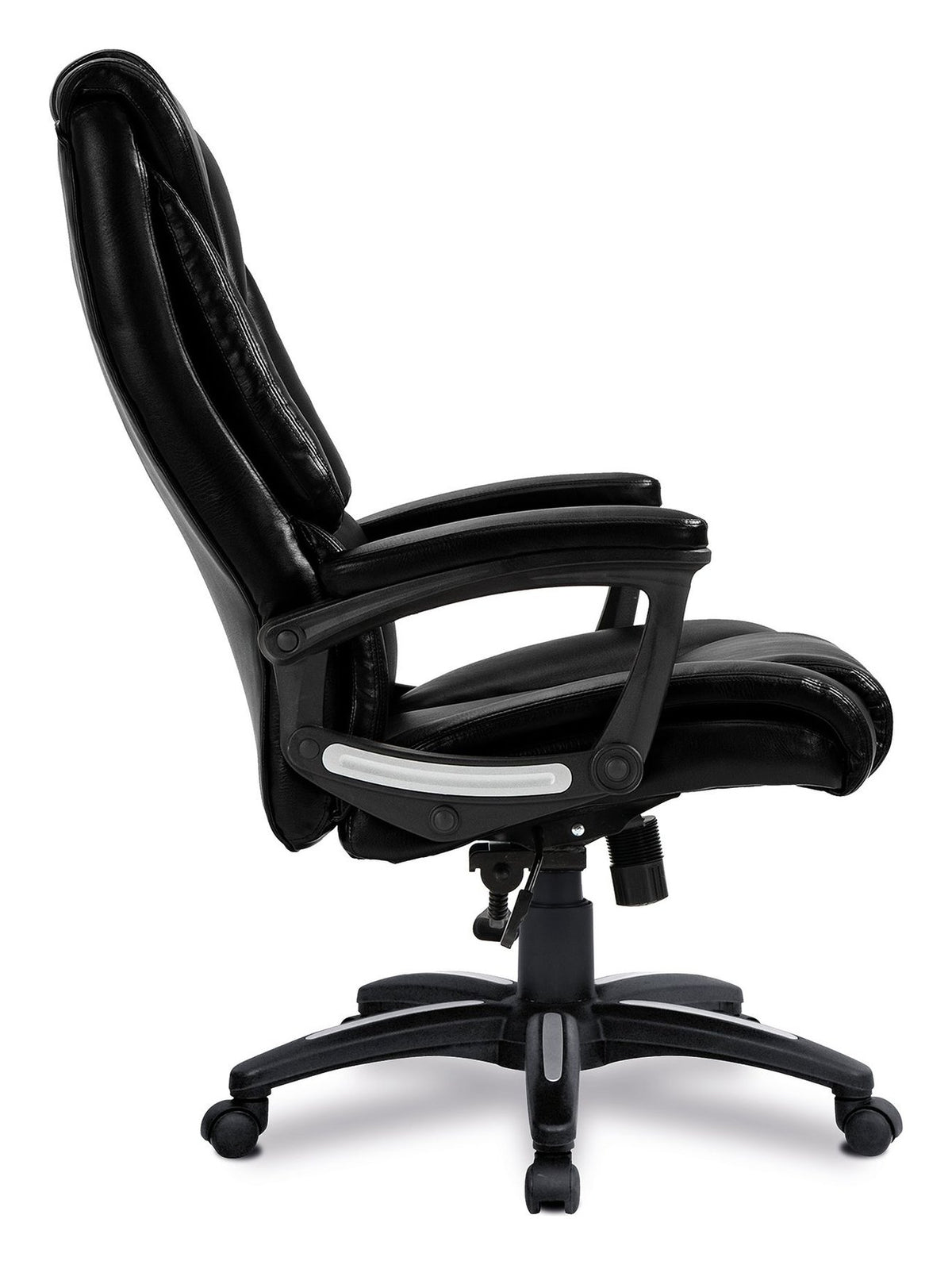 Titan High Back Leather Effect Executive Chair in black, view 3