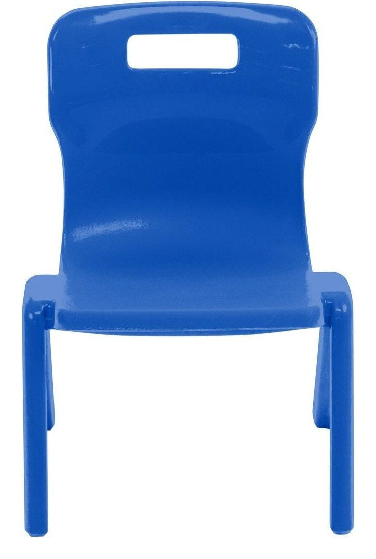 Titan One Piece Chair in blue from the front