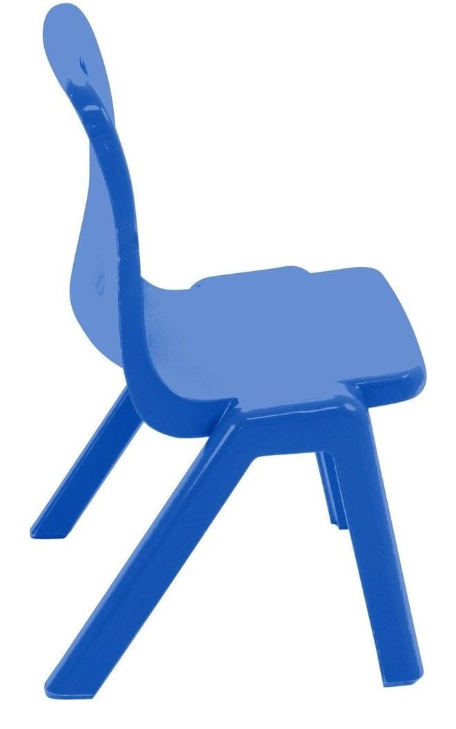 Titan One Piece Chair in blue from the side