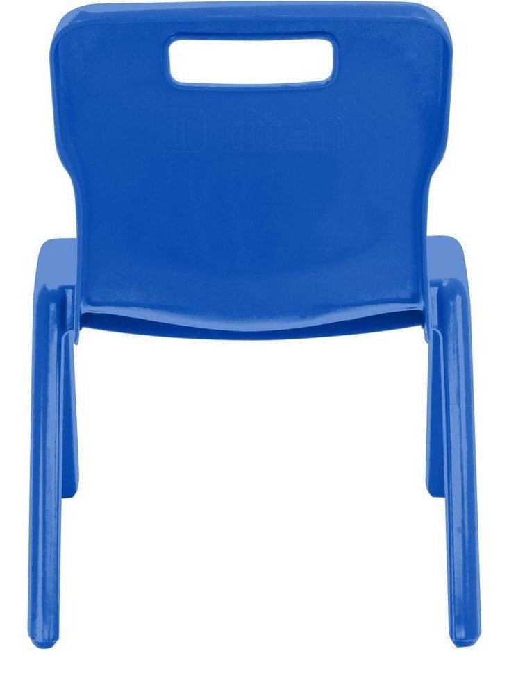 Titan One Piece Chair in blue from the back
