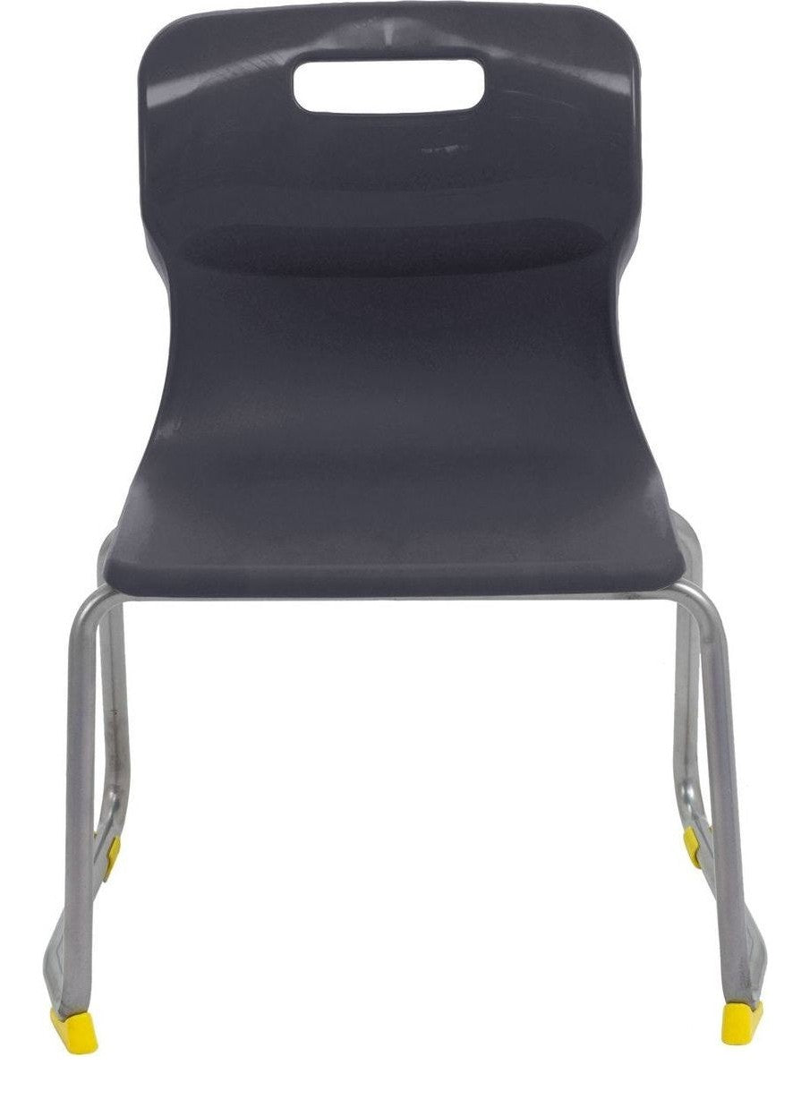 Titan Skid Base Chair in charcoal from the front