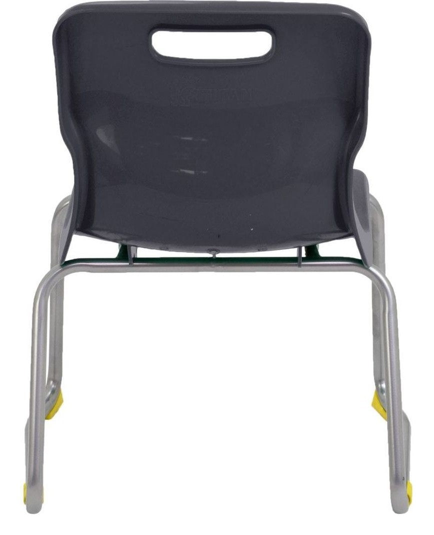 Titan Skid Base Chair in charcoal from the back