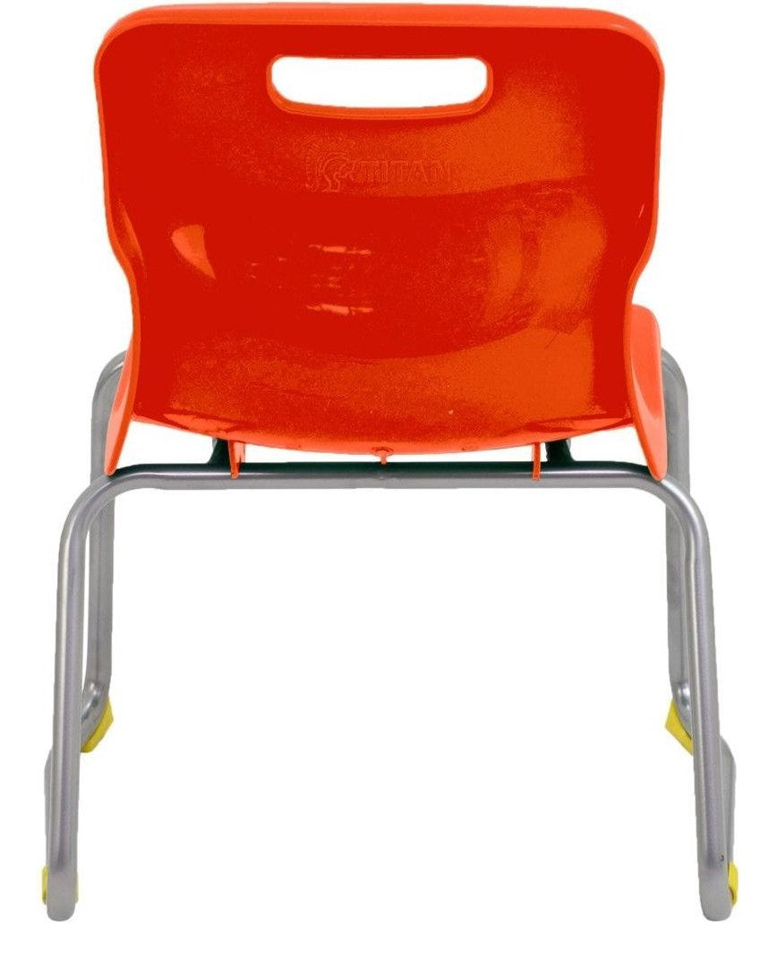 Titan Skid Base Chair in orange from the back