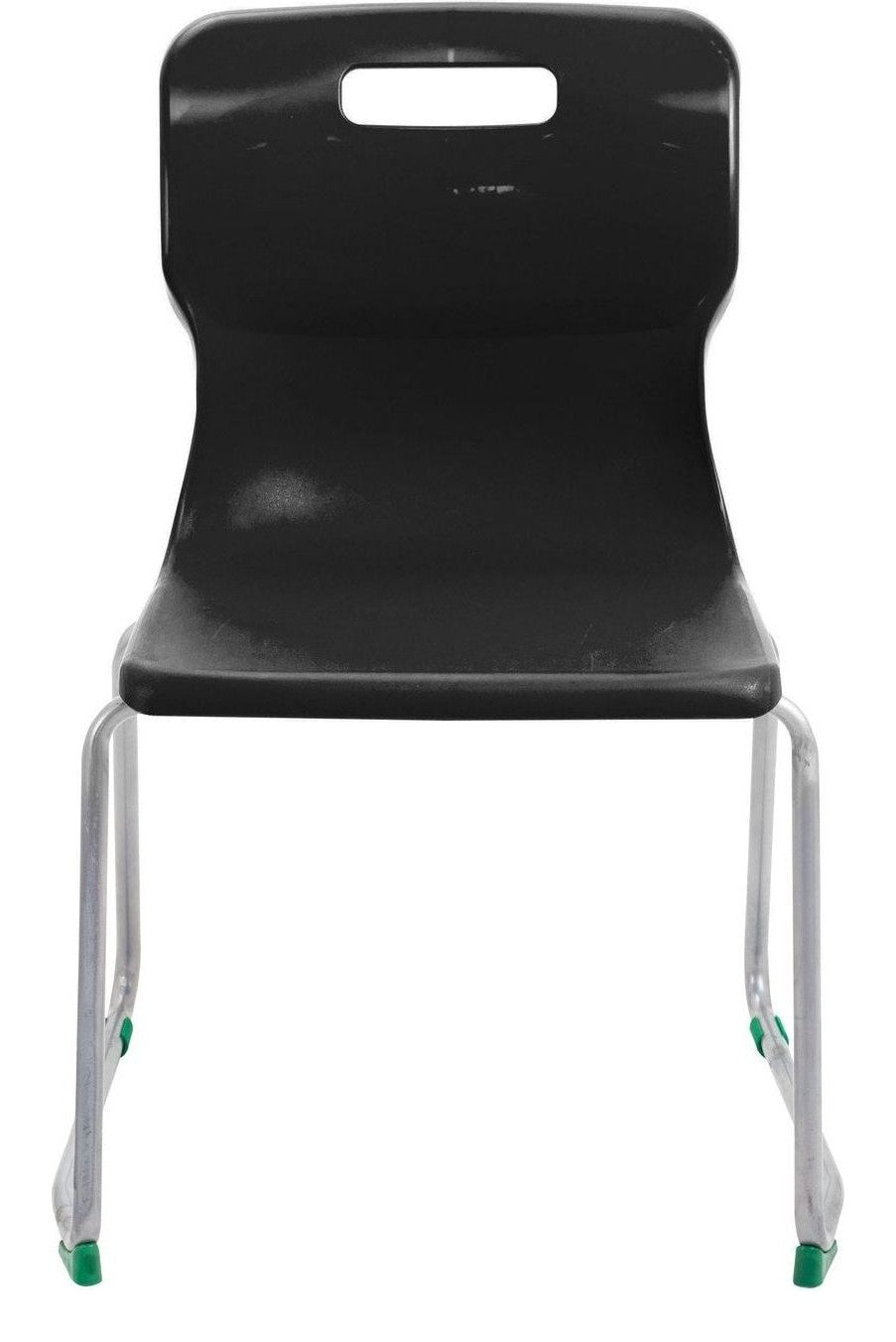 Titan Skid Base Chair in black from the front