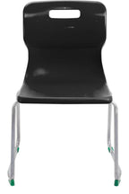 Titan Skid Base Chair in black from the front