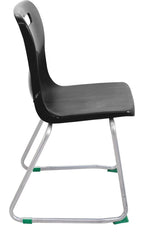Titan Skid Base Chair in black from the side