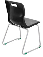 Titan Skid Base Chair in black from the back at an angle
