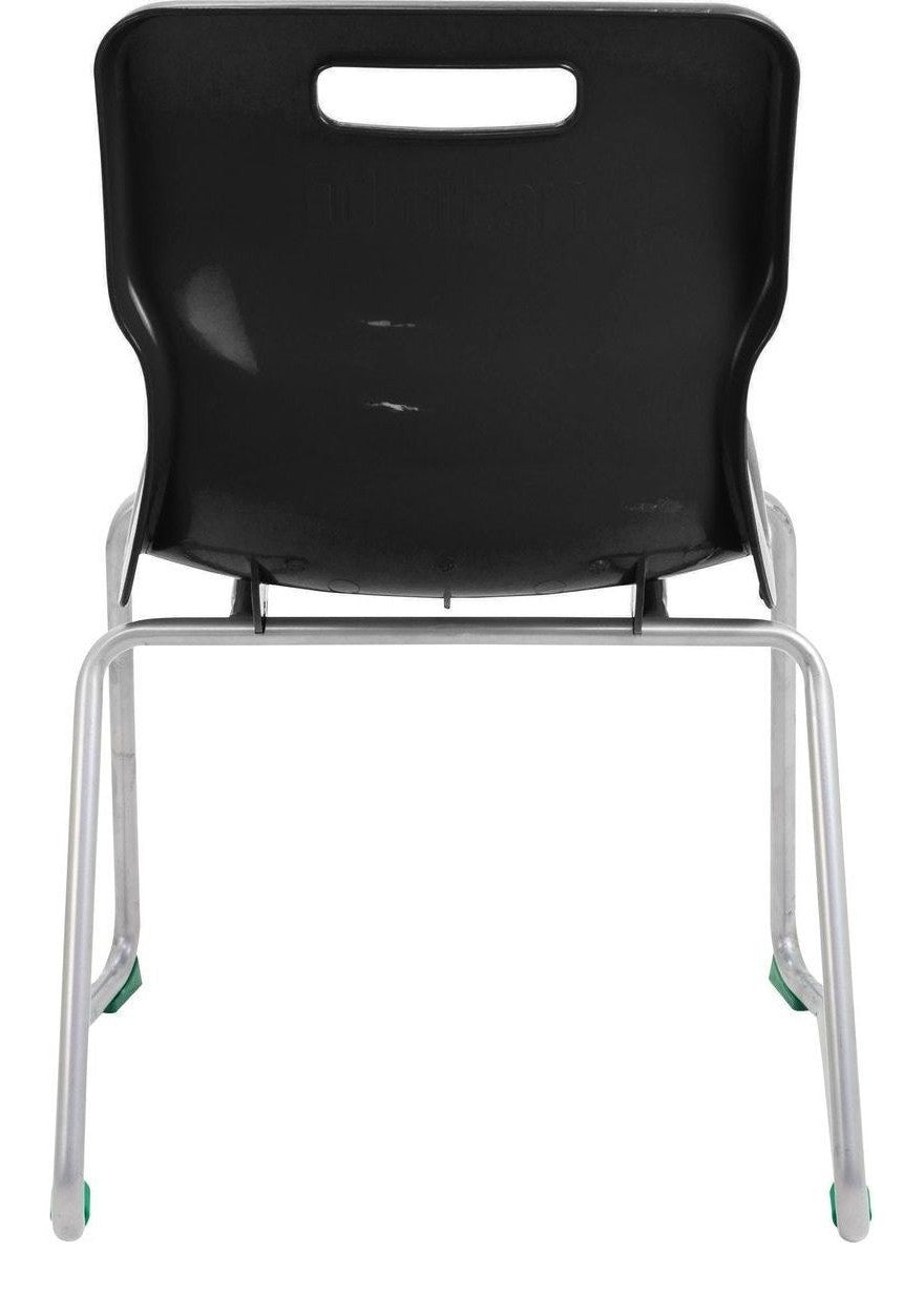 Titan Skid Base Chair in black from the back
