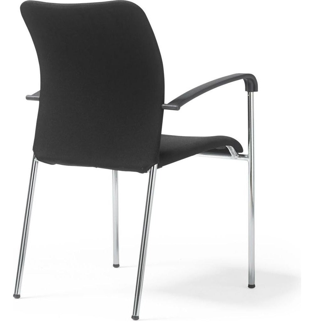 Tori Fabric Stacking Chair in black from the back