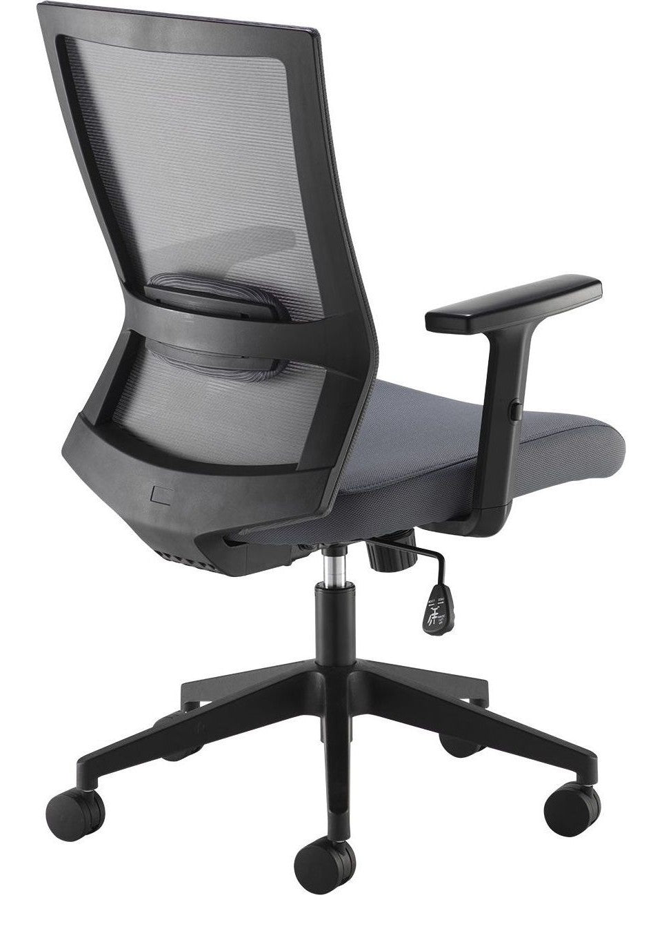Travis Mesh Operator Chair in grey from the back