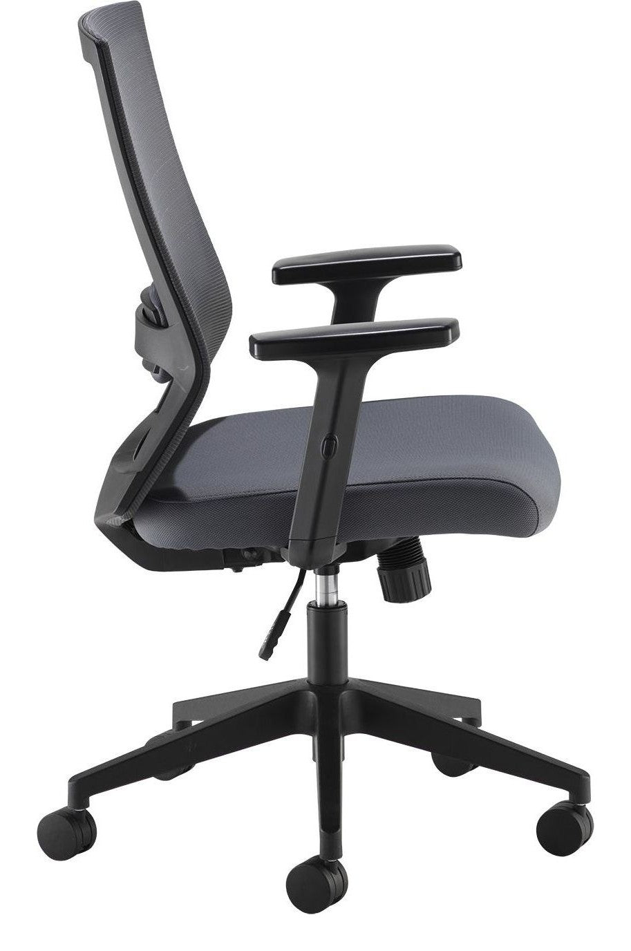 Travis Mesh Operator Chair in grey from the side
